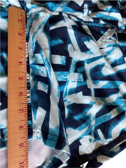 Nike BoardShorts Swim 37763  Back Elastic LaceUp Front Blues SZ Large Sharp - Picture 9 of 10